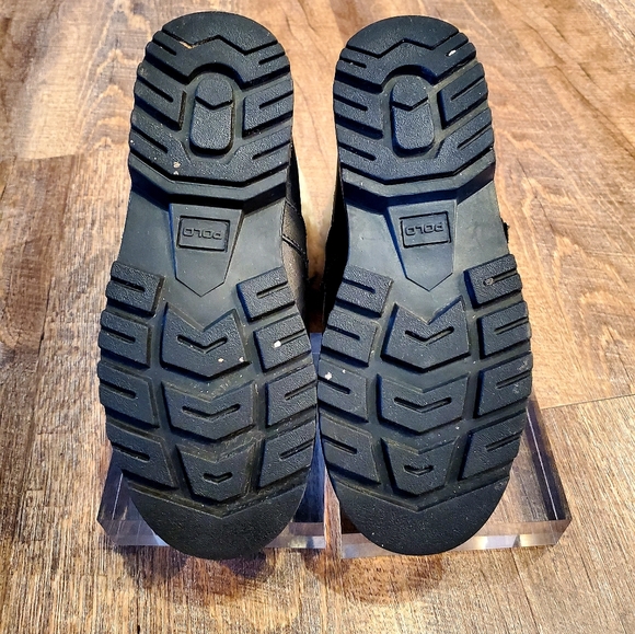 EUC Ralph Lauren Polo BLK Leather/Sherpa Boots 5 - Picture 4 of 8